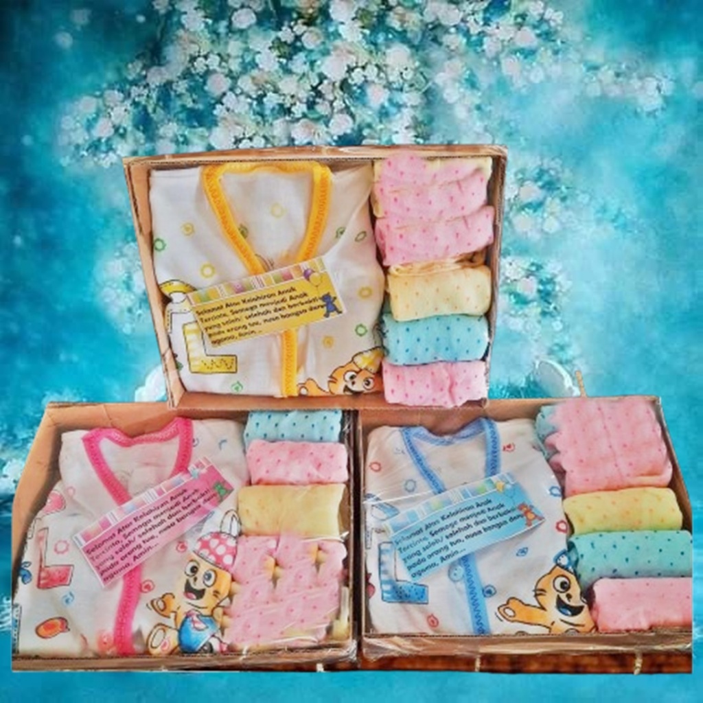 kado bayibaru lahir paket lahiran " 1 baju 4 celana roll panecake" perlengkapan bayi hampers bayi ka
