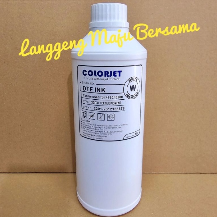 KODE W43Y Tinta DTF Colorjet Premium Quality Digital Textile Pigment 1KG White