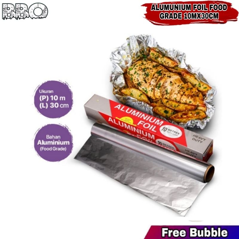 Kertas Alumunium Foil Food Grade Foil Wrapping Cooking 10M X 30CM