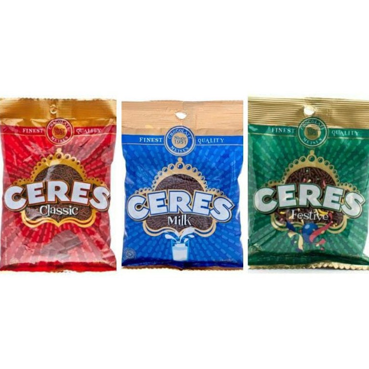 

Paling Laris Ceres Classic Milk Festive Hagelslag 2 gram 225 GR Meses