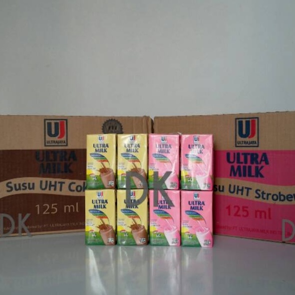 

Stok baru susu uht ultra 125 ml per dus isi 4 pcs susu ultra 125
