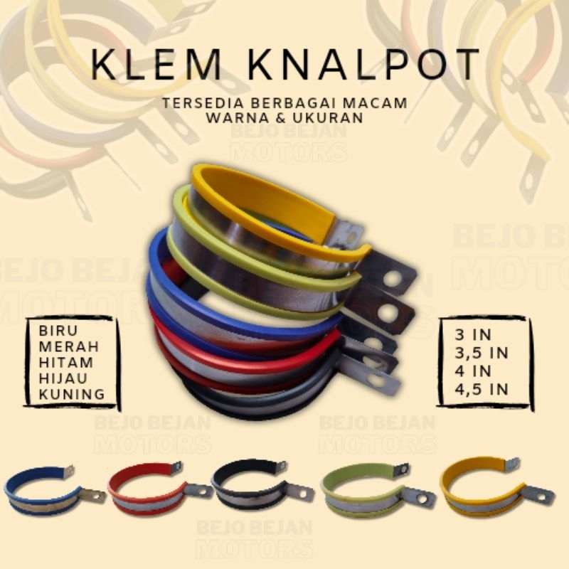 Klem Knalpot Jaminan Tebal Motor Racing Model Stainless Universal