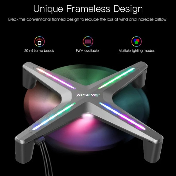 ARGB FAN Casing Xtreme X12 Alseye Cooling Fan Unique Frameless Design