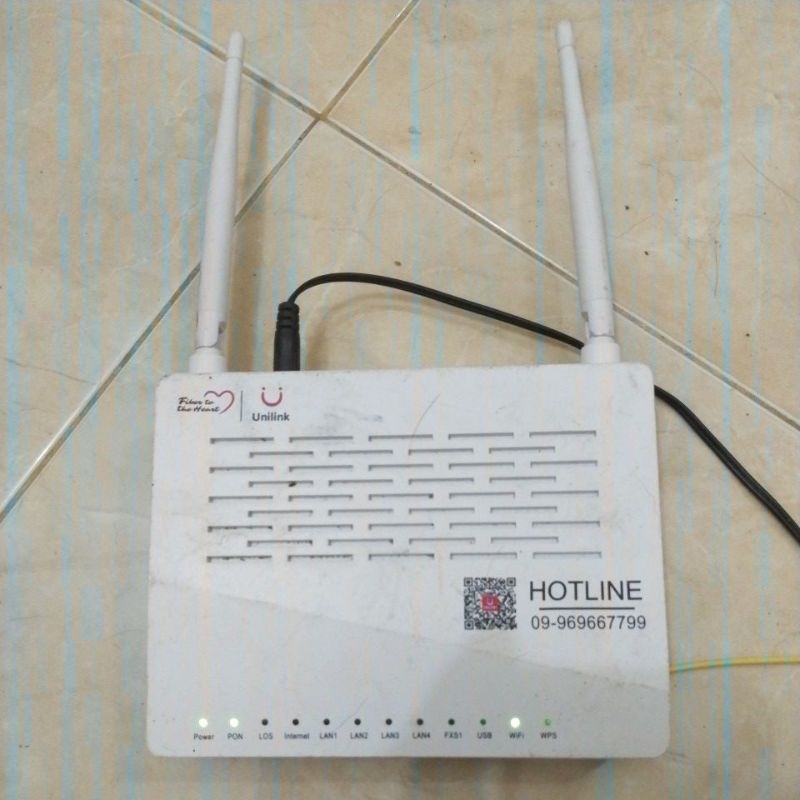 modem rauter wafi  bekas kondisi normal unilink hotline model: gpon hgu