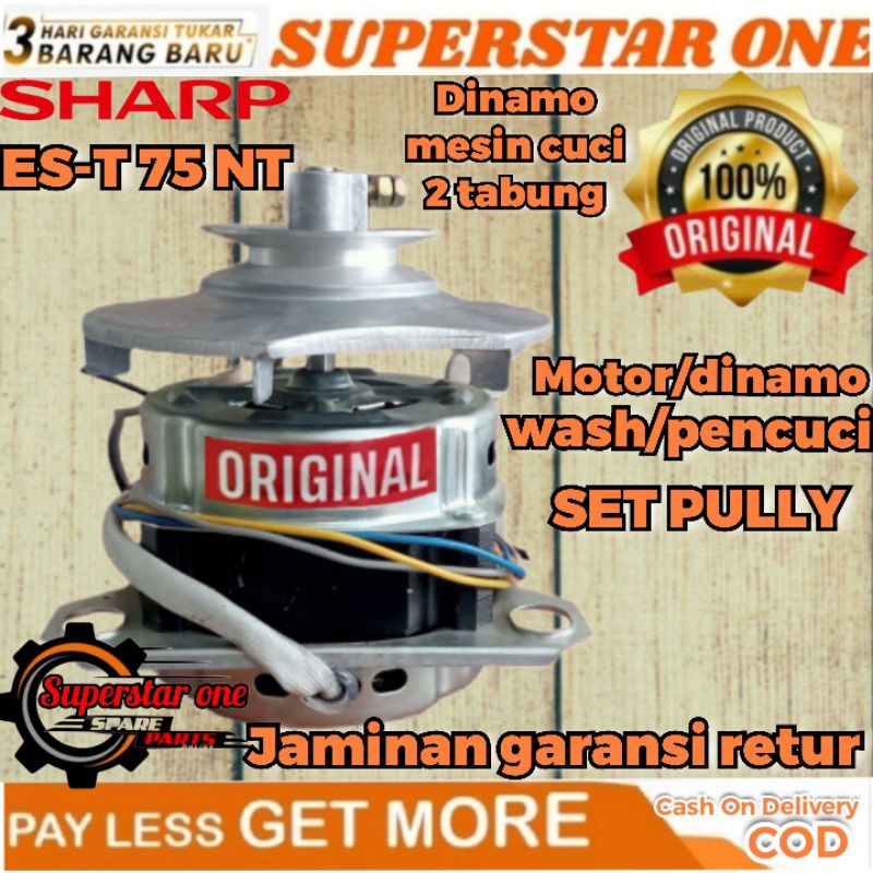 Dinamo mesin cuci sharp/motor wash/pencuci set pully/cakram vanbelt/fanbelt/panbel ES-T 75 NT/ES-T75NT/EST-75NT/EST75NT/EST 75 NT