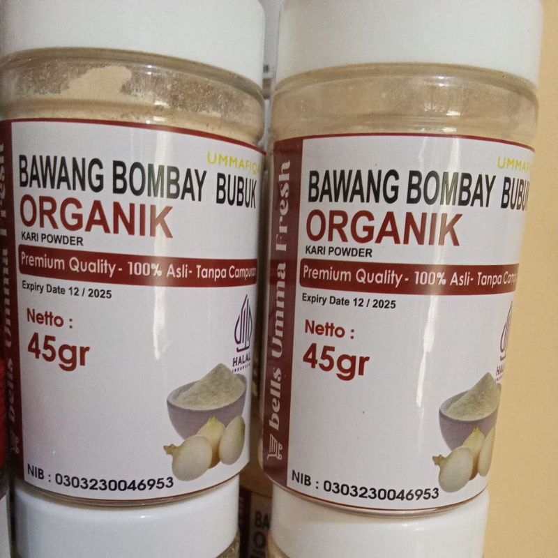 

bawang Bombay Bawang Bombai bubuk organik UmmaFiqa 45gr