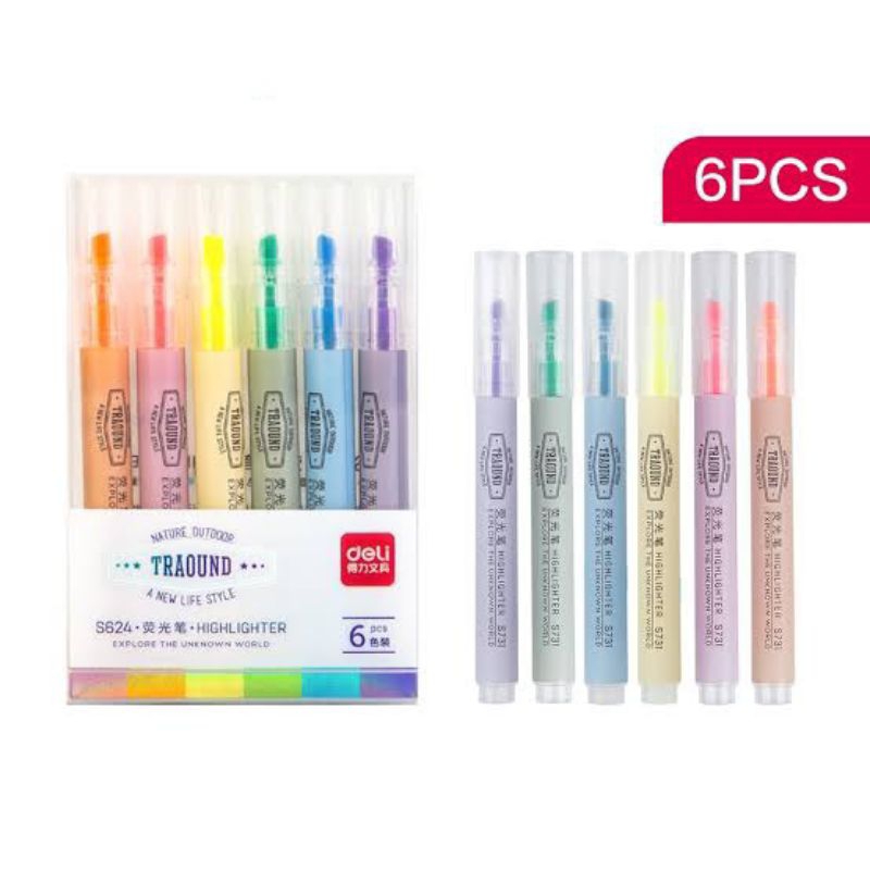 

Deli Highlighter Pen Pena ( Stabilo ) isi 6 Pcs S624 peralatan sekolah alat tulis kantor ATK terbaru