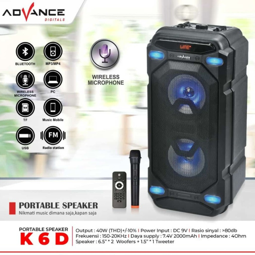Speaker Ampli Portable Bluetooth Meeting Advance K-6D