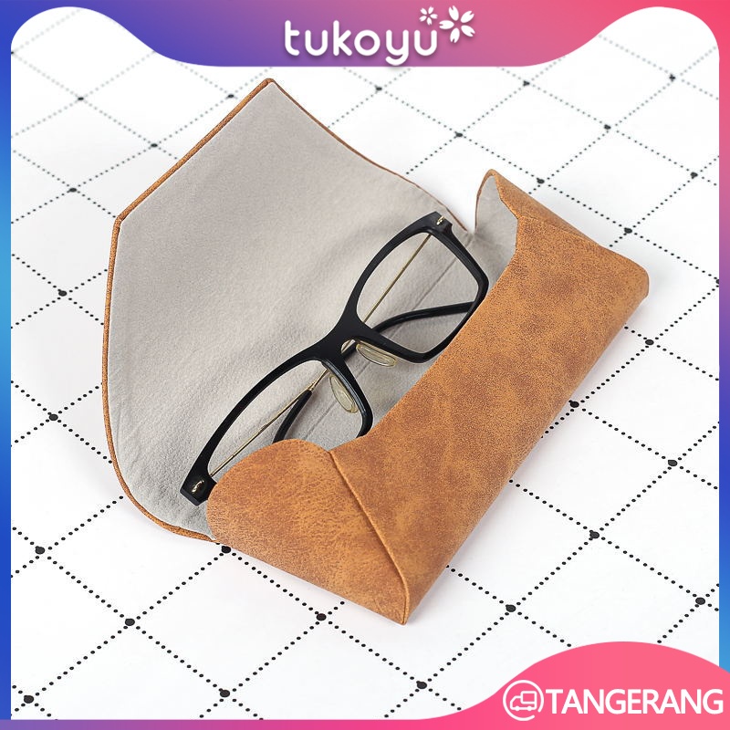 Kotak Penyimpanan Kacamata Model Lipat/Box Kacamata/Kotak Kacamata Portable Kulit