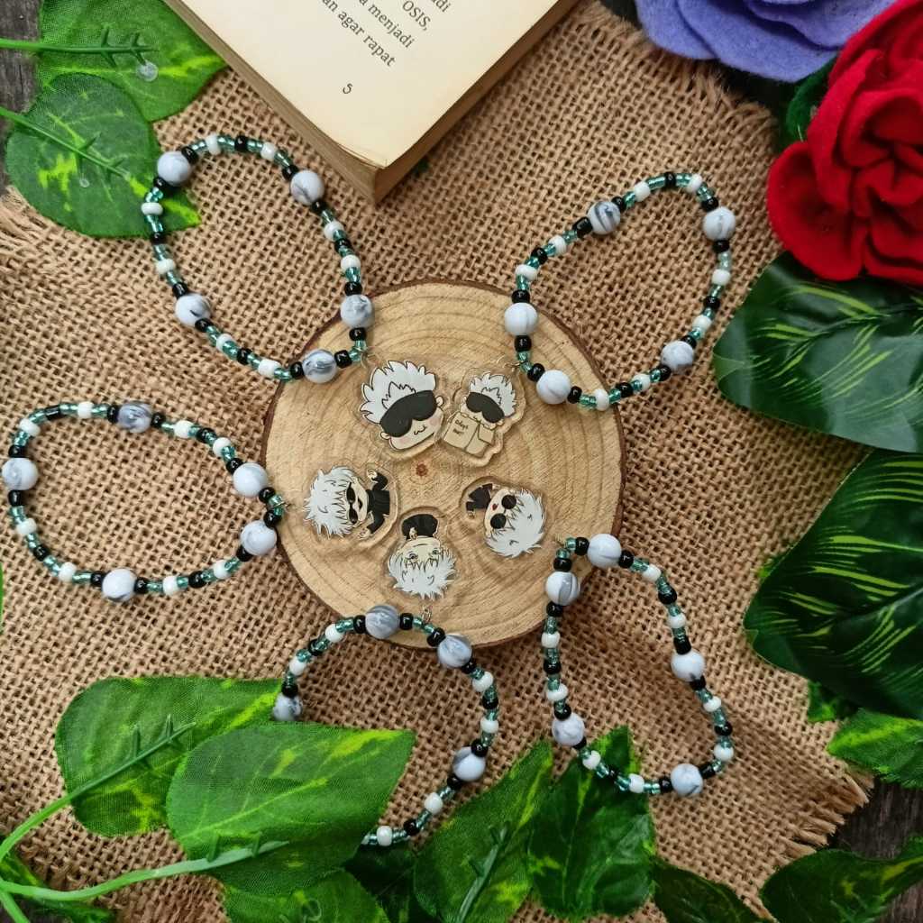 GOJO SATORU Beads Bracelet | Gelang Anime Jujutsu Kaisen | Gelang Manik-manik Aesthetic by Candies