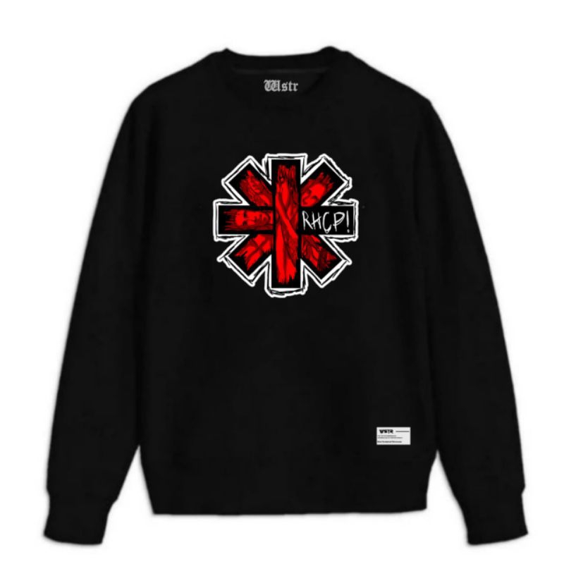Sweater Band Rhcp Crewneck Red Hot Chili Peppers Black Red Logo Unisex