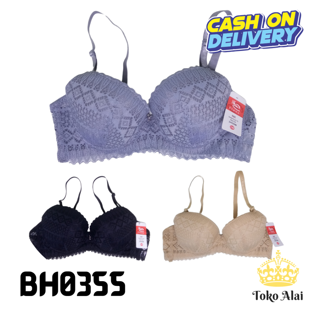Bra Push Up BH ELENA  Pengangkat Payudara Kawat Busa Tebal Renda BH0355