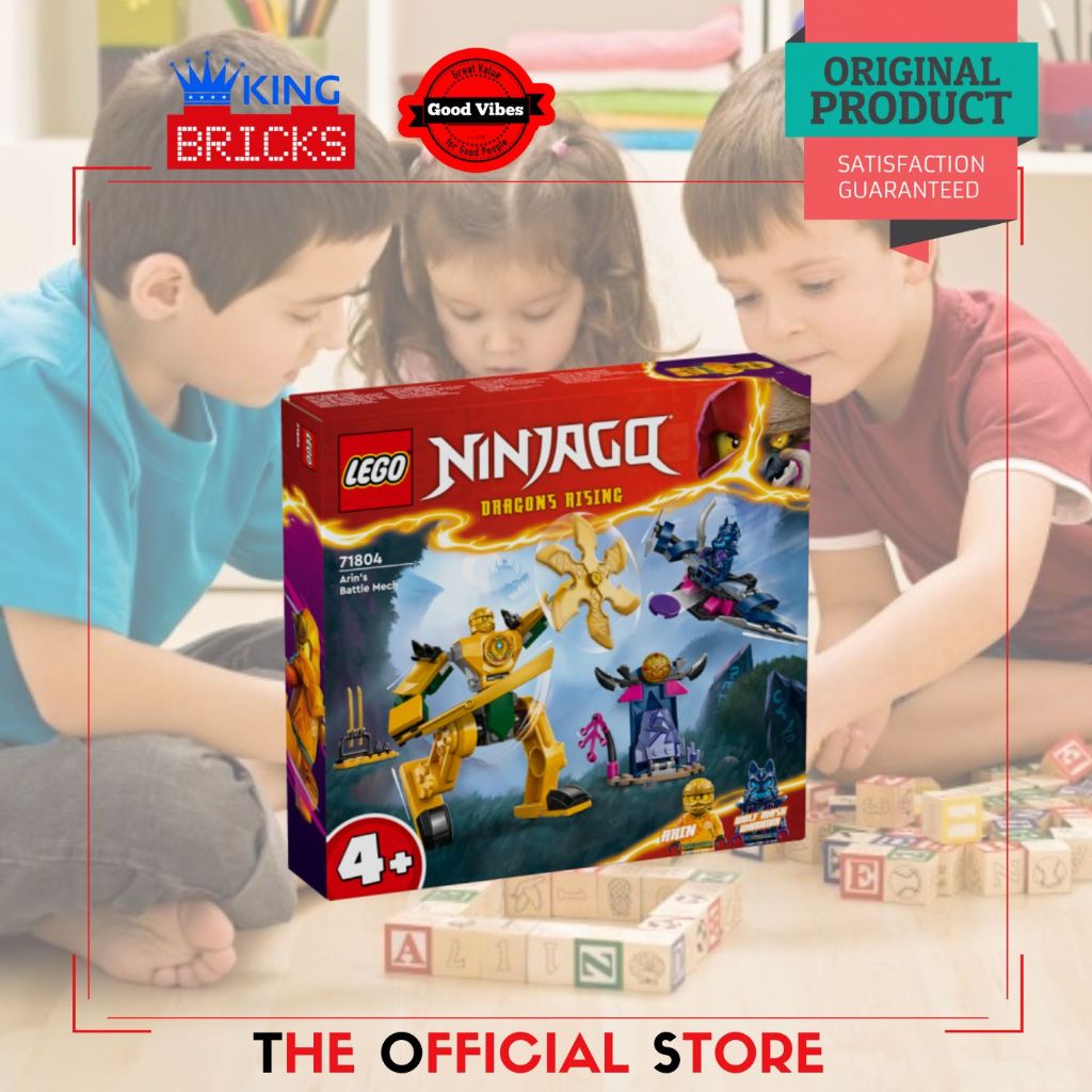 LEGO Original NINJAGO 71804 Arin Battle Mech - Mainan Anak Edukasi Kreatif Robot Ninja Game Televisi