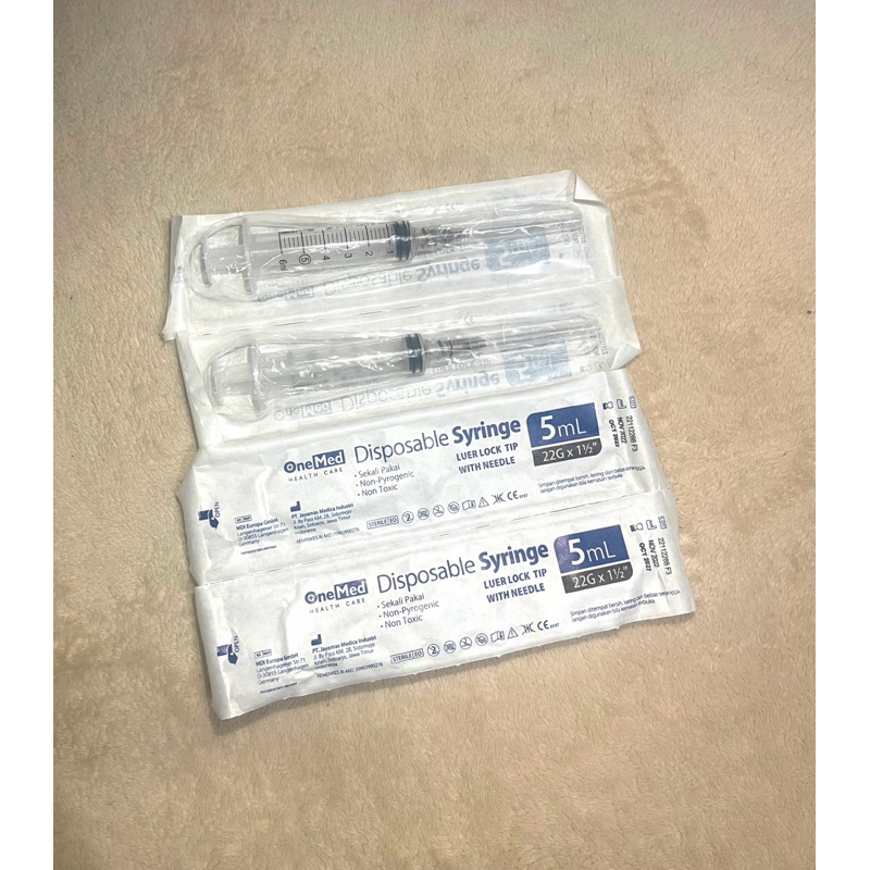 ONEMED Spuite Syringe Disposable Syringe 5ml  5 cc ecer