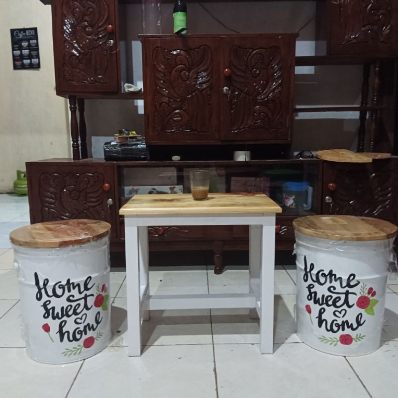 (GRATIS ONGKIR SE-JAWA) Kursi Tong Besi Lukis / Sticker Bebas Custom