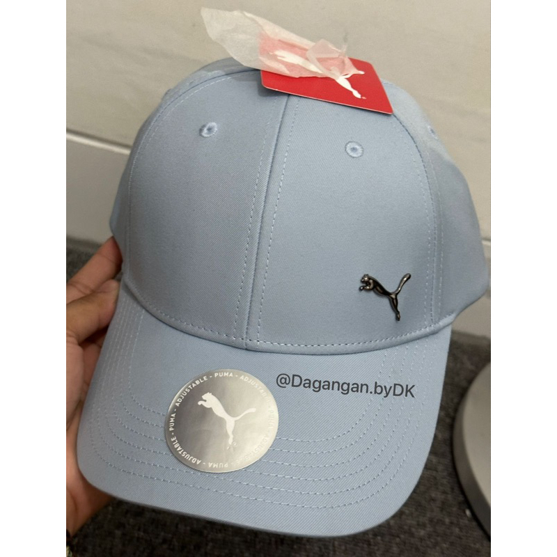 Topi Puma Metal Logo Original 100% Biru muda