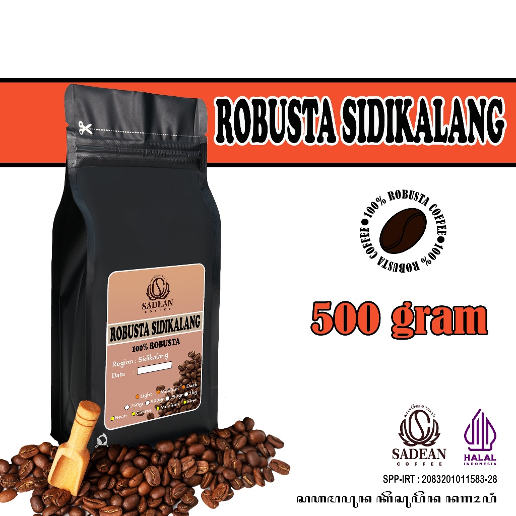 

Biji Kopi Bubuk Robusta Sidikalang Sumatra 500gram / Robusta Sidikalang 500g