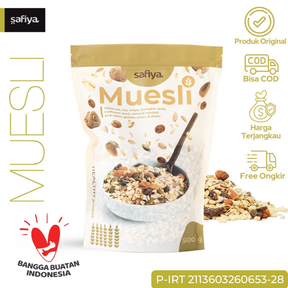 

Hanya disini Muesli Fruit and Seed 5 gram Sereal Sehat Safiya Food