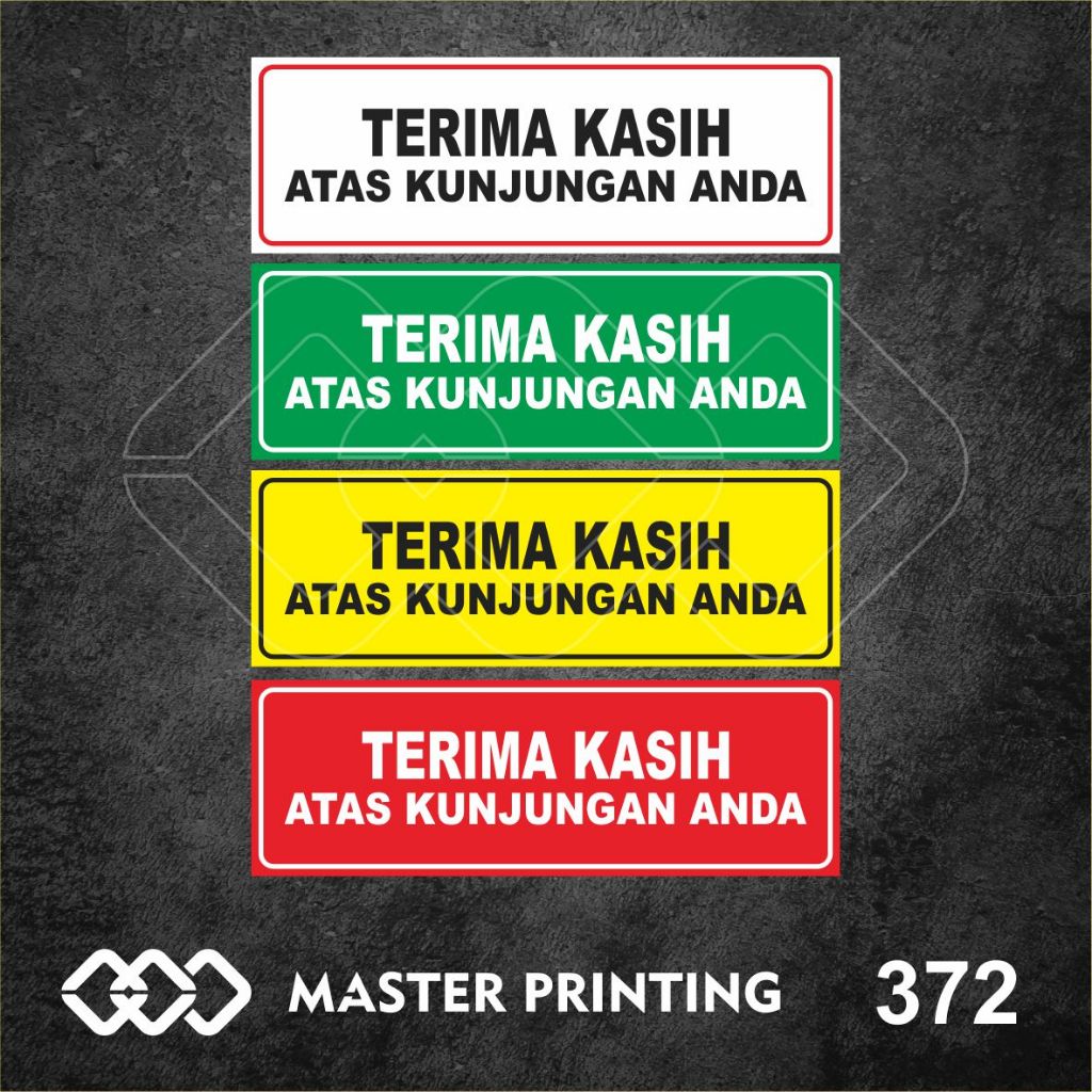 

372 - Stiker Terima Kasih Atas Kunjungan Anda, Sticker Vinyl, Tahan Air, Termurah, dan Bisa Custom