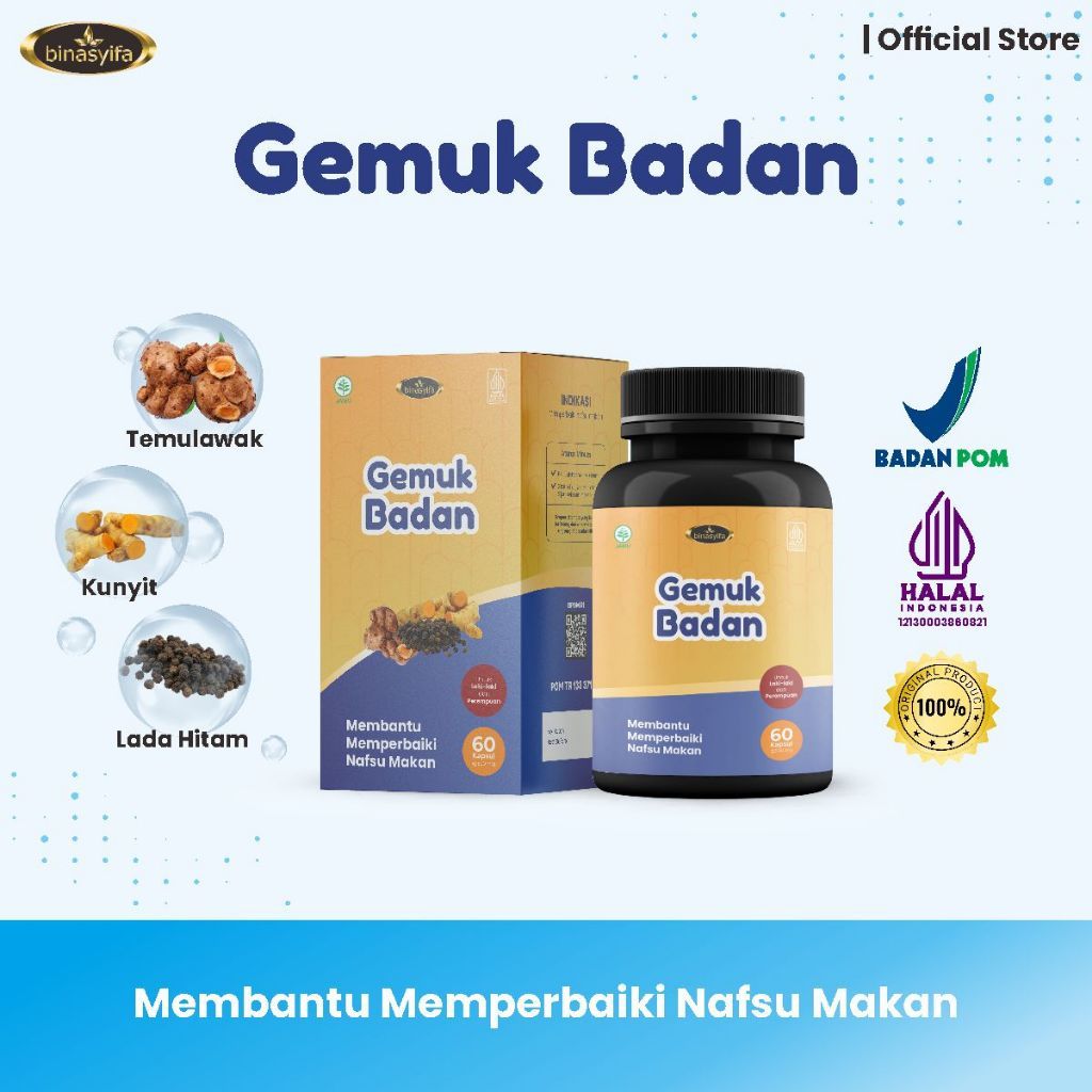 TERLARISSS Gemuk Badan Binasyifa Murah dan Original - Obat Gemuk Herbal Alami - Grosir Gemuk Badan B