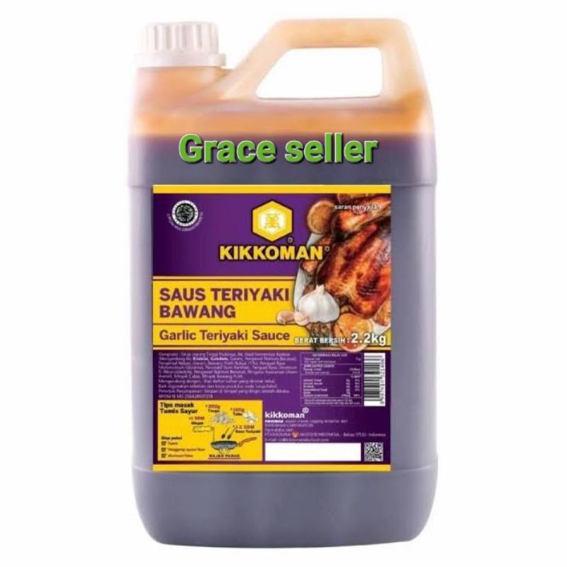 

Kikkoman garlic teriyaki sauce 2,2 kg/saus teriyaki bawang/jerigen 2 liter
