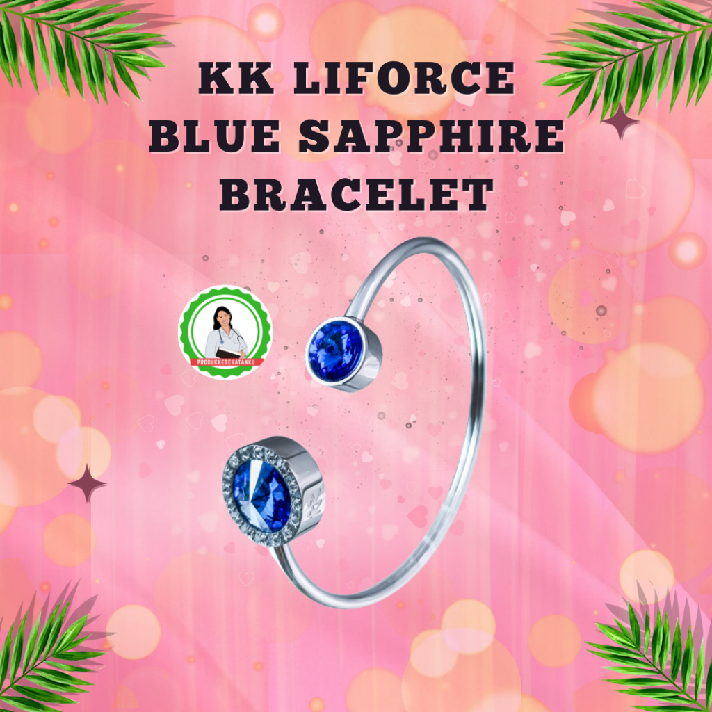 KK LIFORCE Bracelet Gelang Blue Sapphire Kesehatan Anti Radiasi Original KK Indonesia Paket Pemula