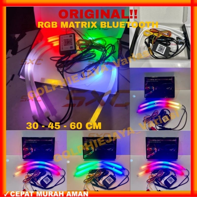LAMPU ALIS LED DRL MAXMOTO RGB KONEKSI APLIKASI ANDROID / WELCOME LIGHT SMART MATRIX TANPA SAKLAR ON