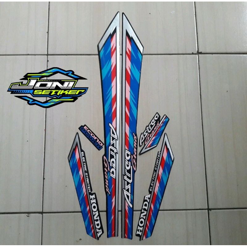 sticker striping motor astrea grand 93 Limited Edition biru-pink