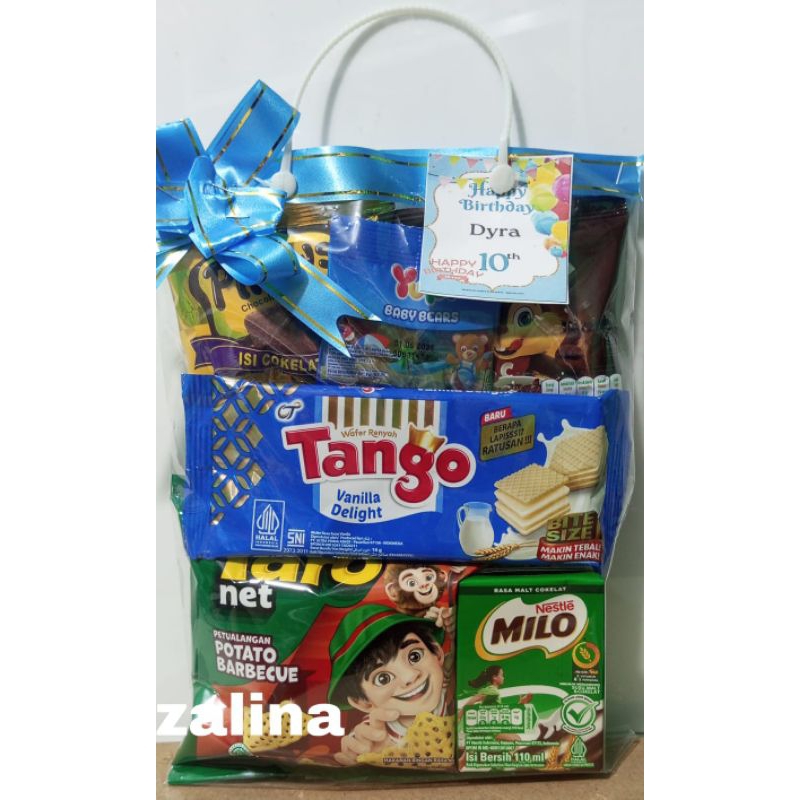 

Bingkisan snack ultah ulang tahun anak / Paket snack ulang tahun anak (milo)