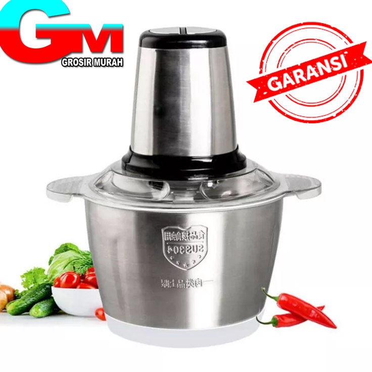 Blender Daging Stainless 2L  Penggiling Daging dan Bumbu Masak  Blender Chopper Serbaguna  Terkini