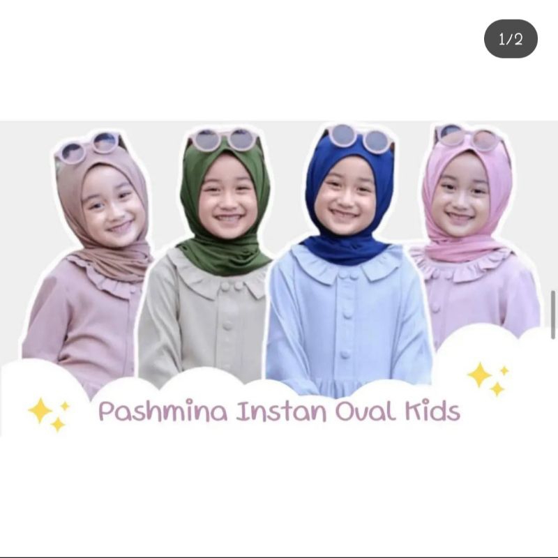 Pashmina oval anak ori Qaireen hijab kids