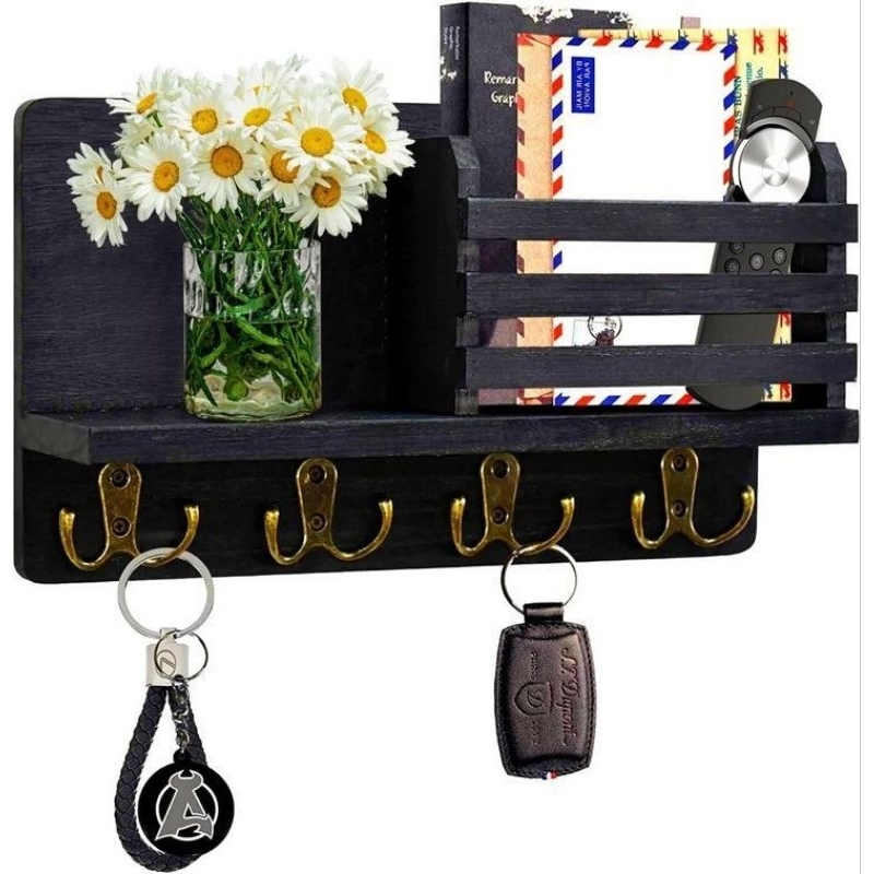 gantungan kunci dan rak dinding kayu jati/ rak dinding mewah/ rak dinding kayu terbaru