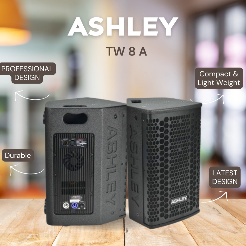 SPEAKER AKTIF ASHLEY TW 8 A / TW-8A / TW 8A WOOFER 8 INCH GARANSI RESMI ASHLEY