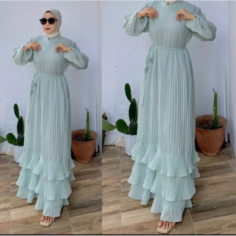 Rayya dress gamis plisket gamis lebaran gamis pesta kondangan
