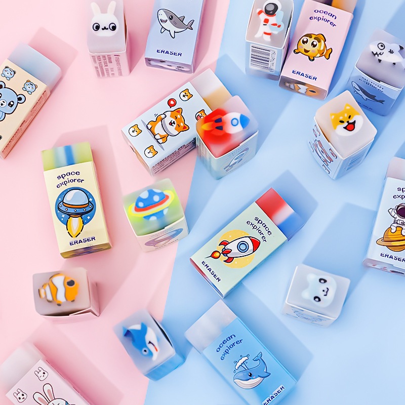 

Penghapus / perlengkapan sekolah motif binatang dan astronut