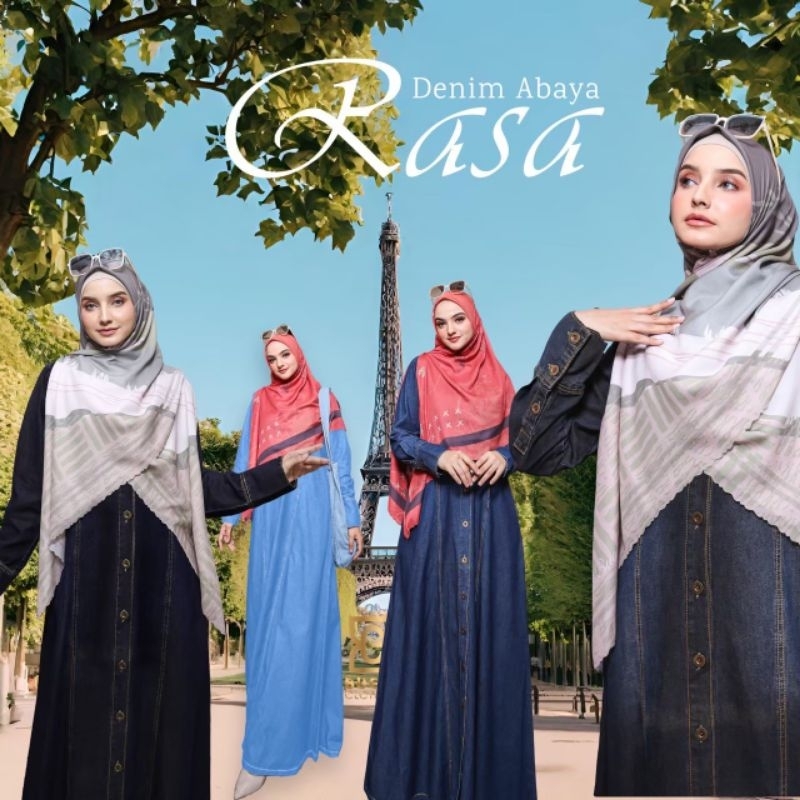 RASA ABAYA DENIM GAMIS DAILY DRESS SYARI BY BUGIO CLOTHING