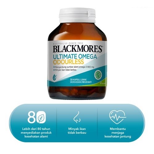 BLACKMORES VITAMIN ULTIMATE OMEGA ODOURLESS MENGANDUNG OMEGA 3 900MG ISI 30