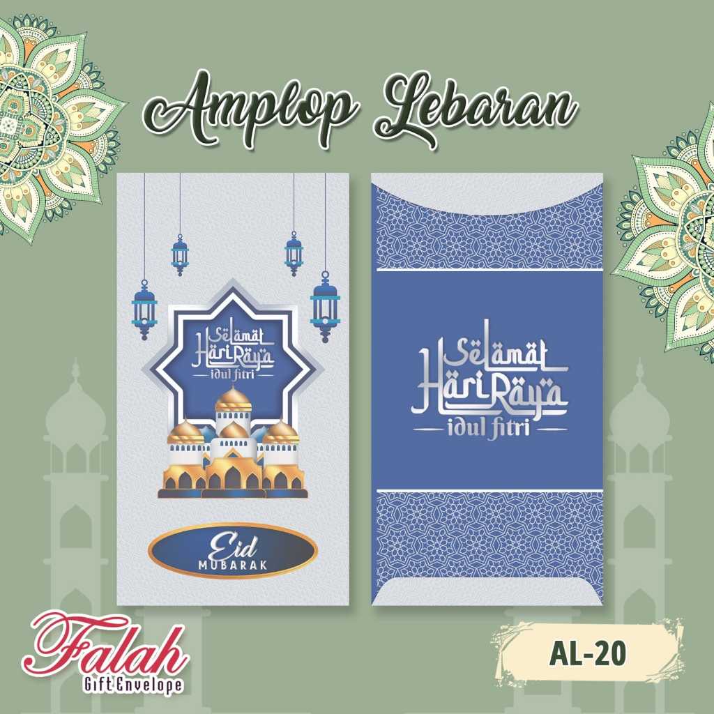 

Amplop Lebaran Falah Kode AL 20 Isi 50 pcs / Muat selembaran Uang Tanpa dilipat / Amplop Cantik / Amplop lucu / Amplop Lebaran Bisa Ecer