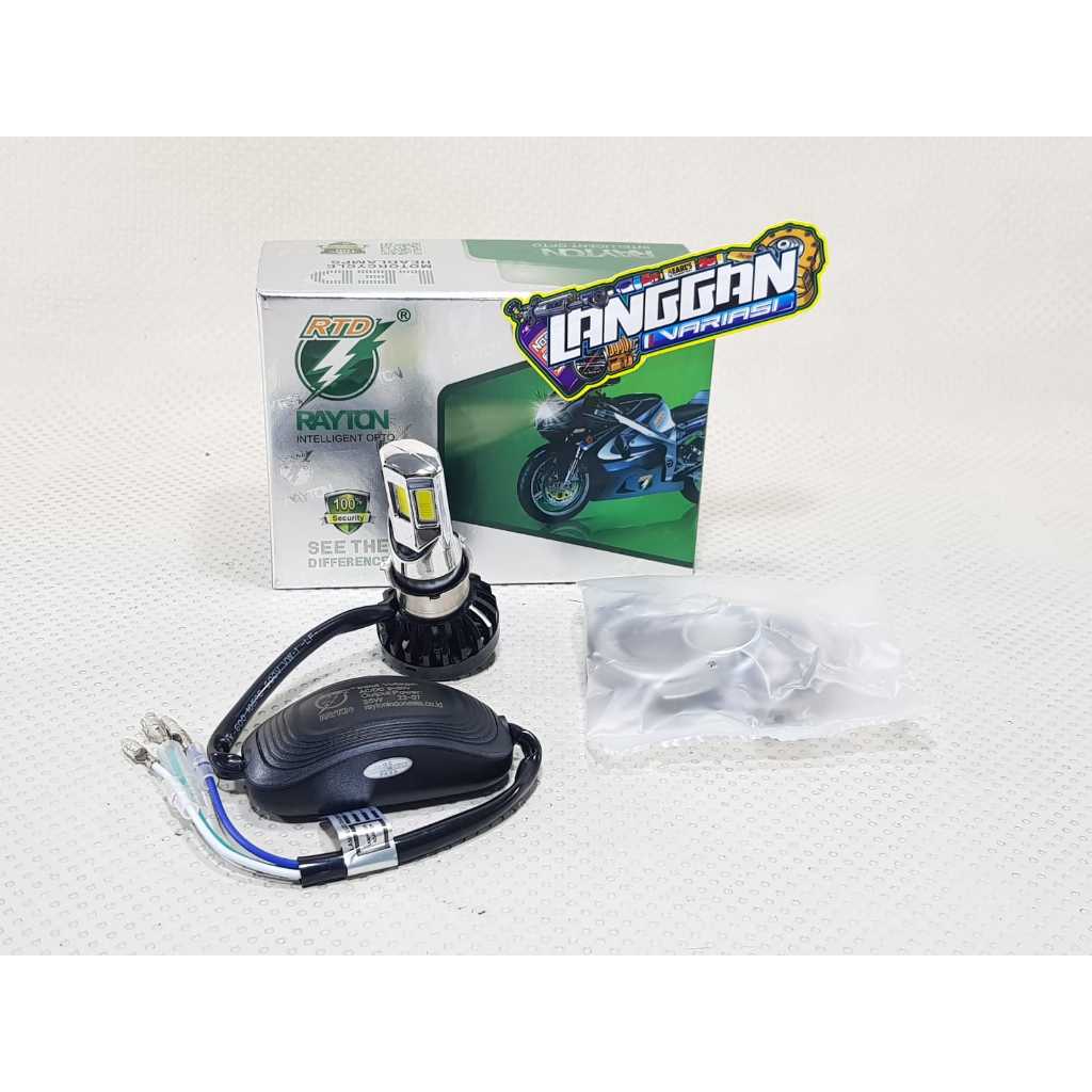 Lampu Depan LED + Kipas AC / DC RTD Rayton 6 Sisi Mata M02E M:02E Putih White | Putih/Kuning - White