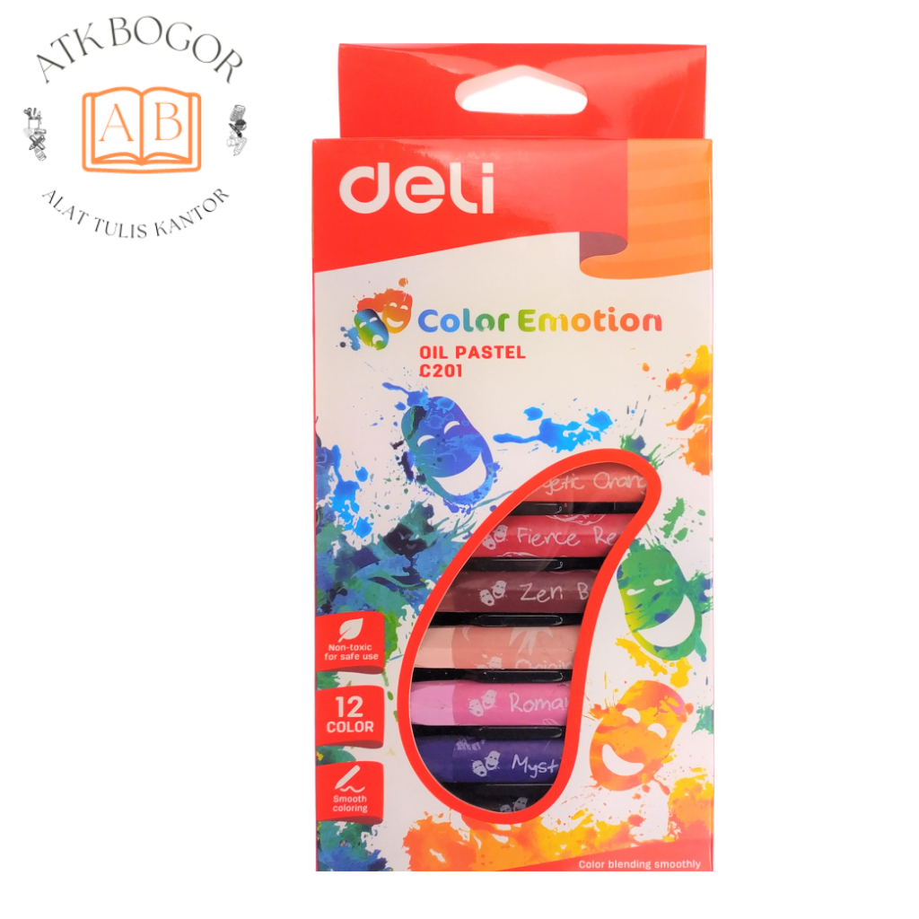 

Deli Krayon Minyak Non-Toxic C201 Oil Pastel Color Emotion - 12 Warna