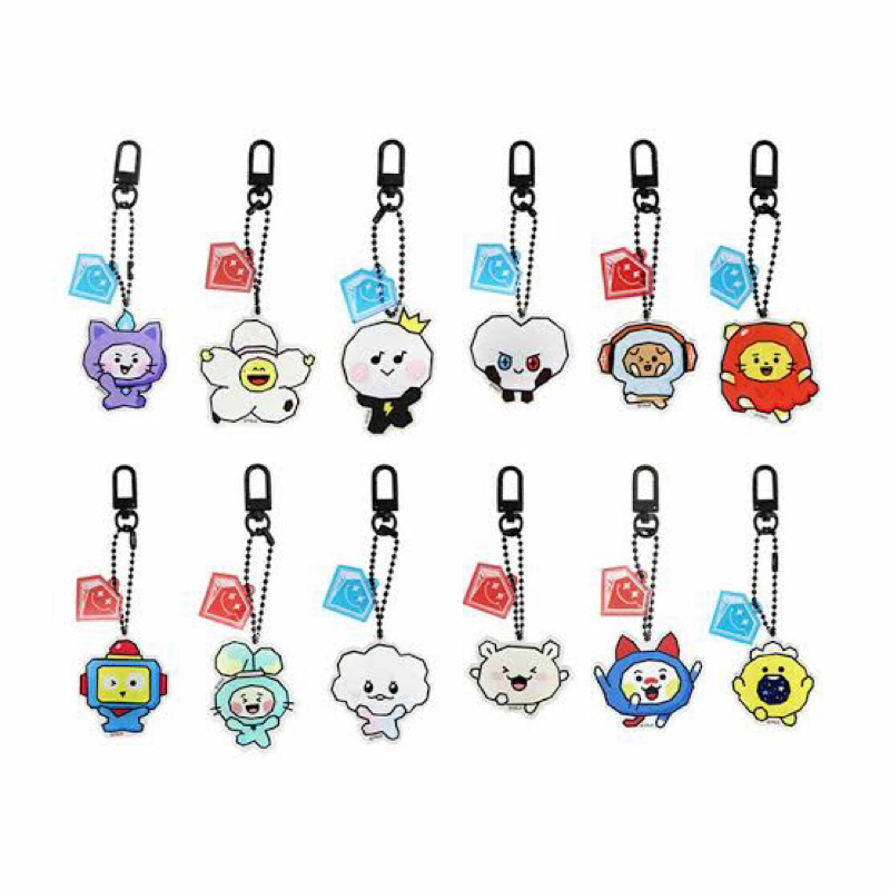 READY STOCK OFFICIAL TREASURE TRUZ X LINE FRIENDS ACRYLIC KEYRING
