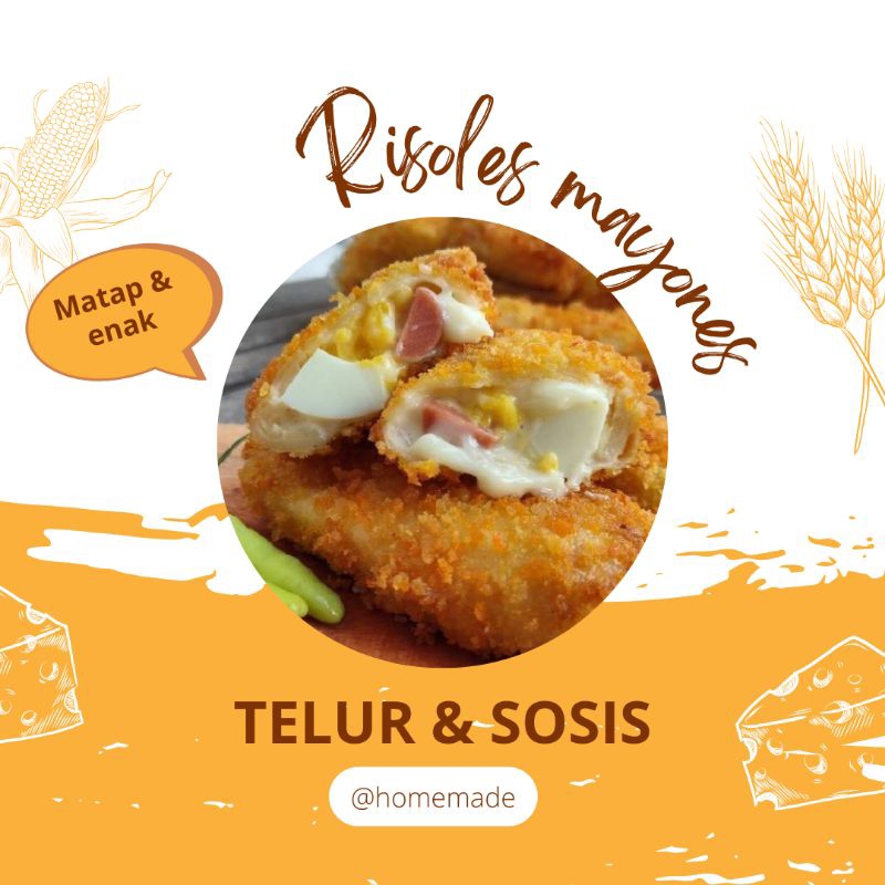

Frozen Risoles Premium mayones, mashedpoteto, jagung manis, pisang coklat, kentang sayur