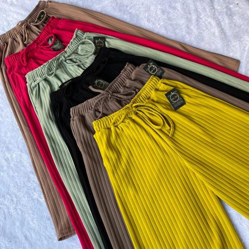 Knit Pants Premium | Celana Kulot Knit Highwaist Tebal Panjang Premium | Kulot Knit Hornets | Kulot 