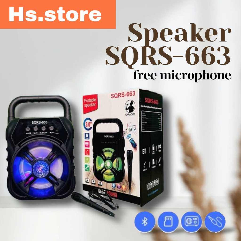 TERBARU speaker SQRS 663 speaker set mic speaker wireless speaker portable