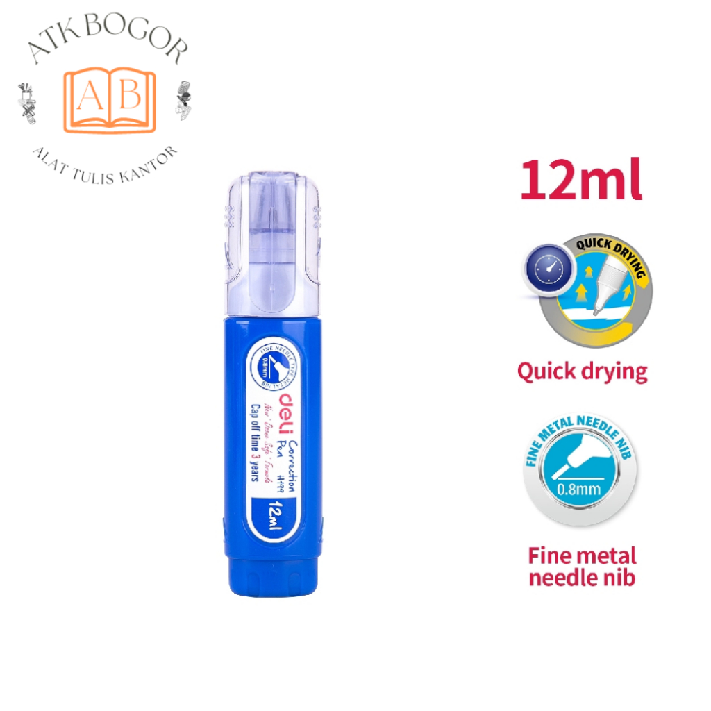 

Deli Tipe X Cair Ujung Metal Cepat Kering H119 Correction Pen 12 ml