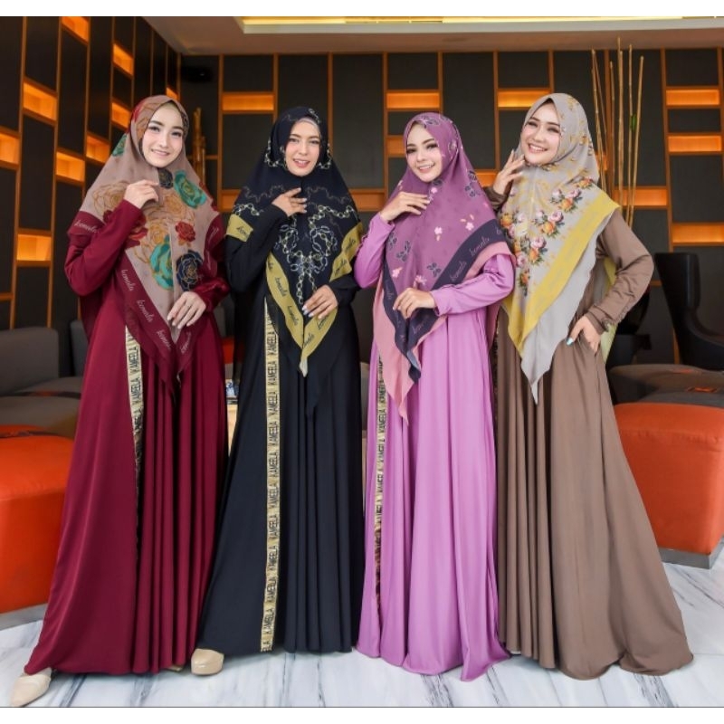 LUXURY DAILY DRESS dan KHIMAR FLOWERY VICTOIRE Original By Kameela Hijabku x Kemala Hijabku. Gamis s
