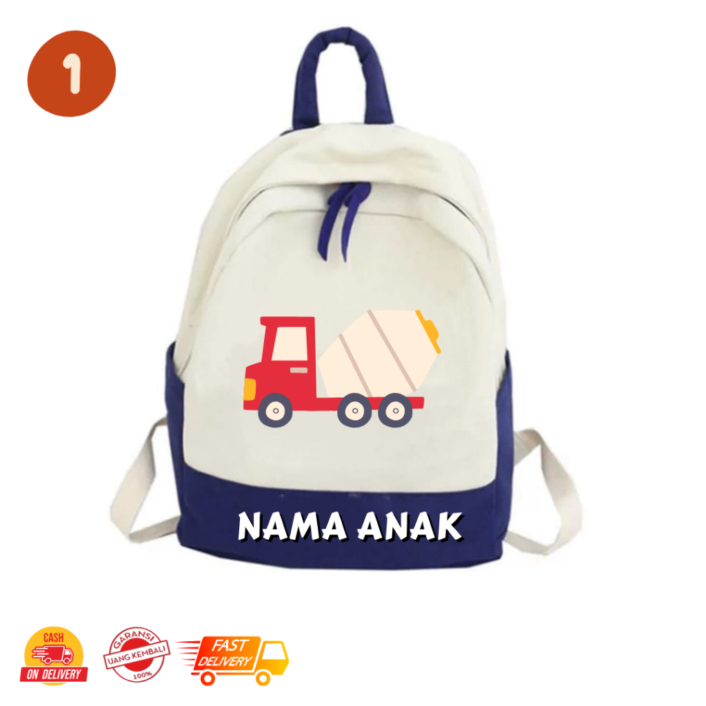 MamacaBagz / TRANSPORTASI KENDARAAN - Tas Ngaji Anak - Tas Anak Muslim - Tas Ransel Custom Anak - Ta