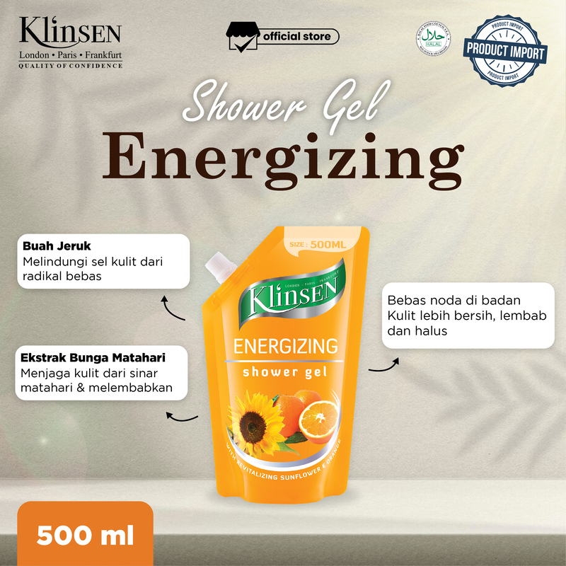 Sabun Mandi Cair Klinsen Shower Gel Energizing 500 ml