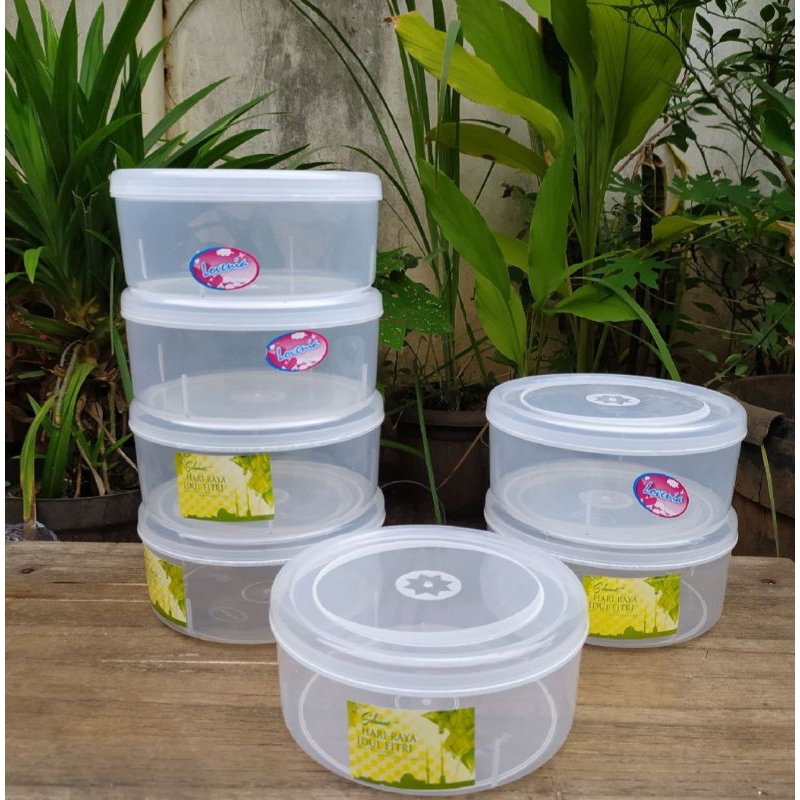 12pcs/1lusin toples nastar bulat/ toples kue kering/ toples plastik/ toples bening/ toples lebaran b