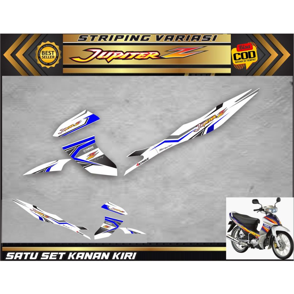 Striping Jupiter Z - Sticker Stiker Variasi Lis Motor Jupiter Z Burhan Motif Racing
